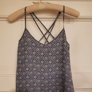 Hollister Spaghetti Strap Blue & White Blouse Size S